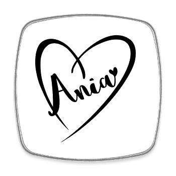 Ania nom prénom dans le cadre du coeur - Magnet carré - blanc - Devant