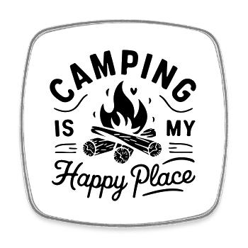 Camping ist mein glücklicher Ort. - Viereckiger Kühlschrankmagnet - Weiß - Vorne