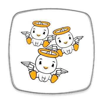 3 Ducks Angel Friends Halo Holy Team - Square fridge magnet - white - Front