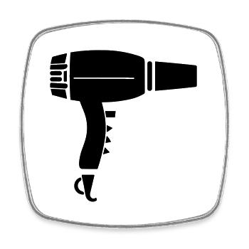 Hair dryer - Square fridge magnet - white - Front