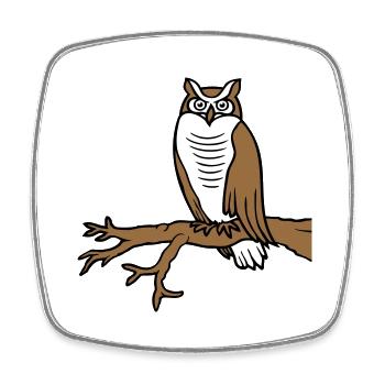 Owl Bird Eagle Owl Branch Tree Woodland Barn Owl Owl Cute - Square fridge magnet - white - Front