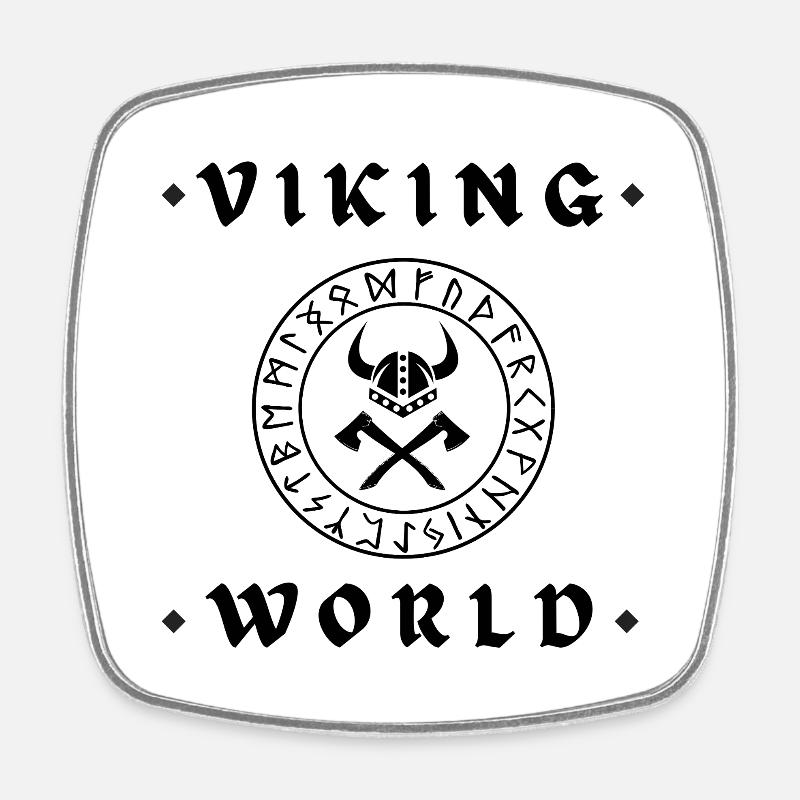 Le monde des vikings - Magnet carré - blanc