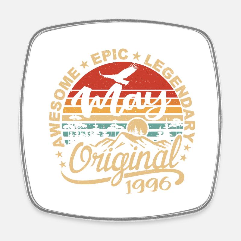 Birthday May 1996 May | Gift May 1996 - Square fridge magnet - white