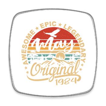 Birthday May 1984 May | Gift May 1984 - Square fridge magnet - white - Front