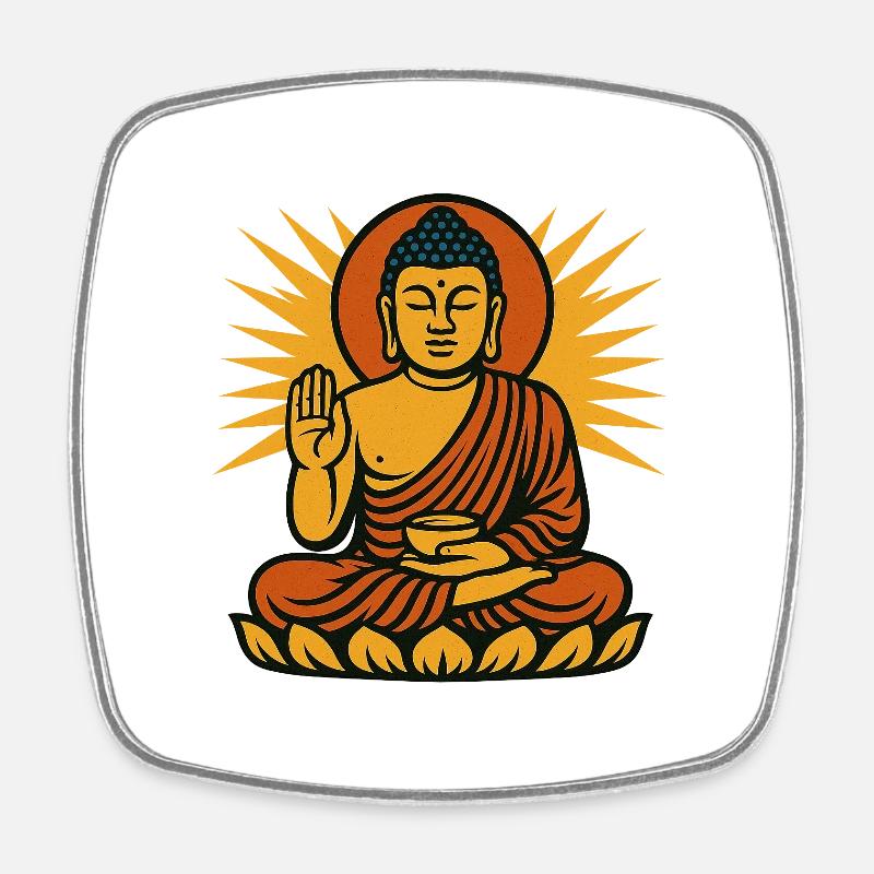 Buddha - Square fridge magnet - white