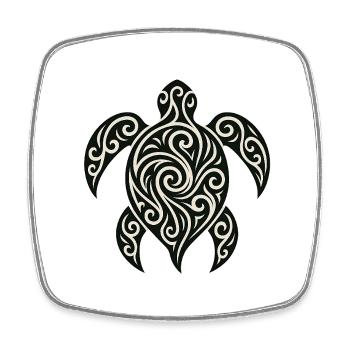 Mana Honu – Polynesian Turtle - Viereckiger Kühlschrankmagnet - Weiß - Vorne