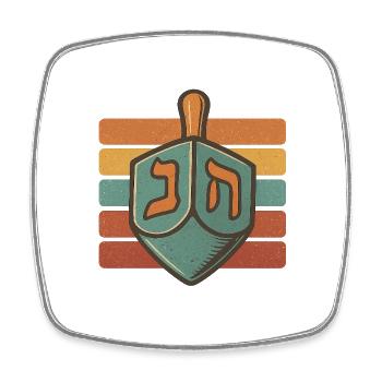 Dreidel - Viereckiger Kühlschrankmagnet - Weiß - Vorne