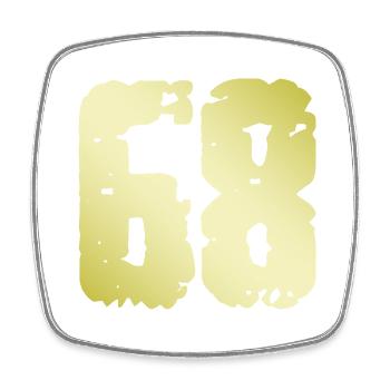 68 Nombre Vintage - Magnet carré - blanc - Devant