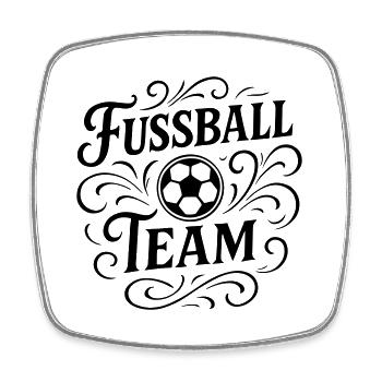 Fussball Team - Viereckiger Kühlschrankmagnet - Weiß - Vorne