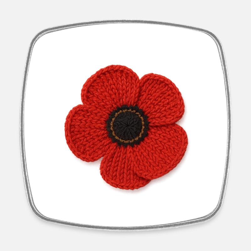 Fleur - Magnet carré - blanc