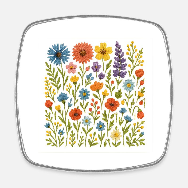 Fleur de Blumen - Magnet carré - blanc