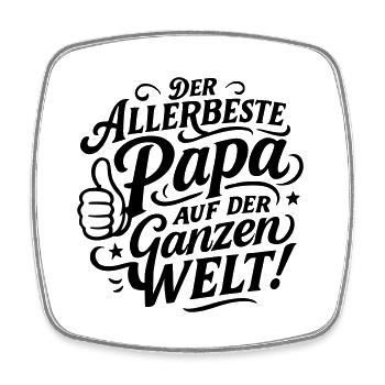 Der Allerbeste Papa Auf der ganzen Welt - Viereckiger Kühlschrankmagnet - Weiß - Vorne