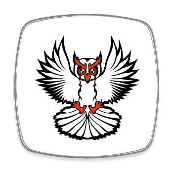 Eule Vogel Uhu Nachtvogel Schleiereule fliegt Cool - Viereckiger Kühlschrankmagnet - Weiß - Vorne