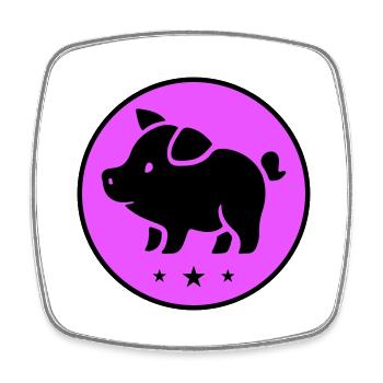Pig Piglet Sow - Square fridge magnet - white - Front