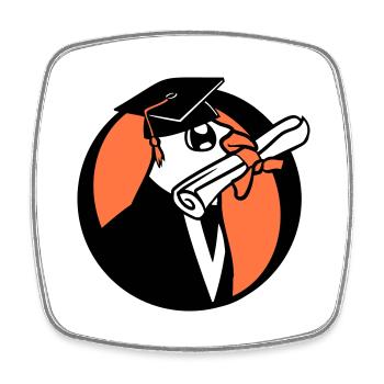 Deaf School Graduation College Certificate Certificate Certificate - Square fridge magnet - white - Front
