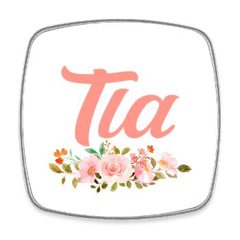 Happiness Is Being A Tia Floral Flower Grandma - Magnet carré - blanc - Devant