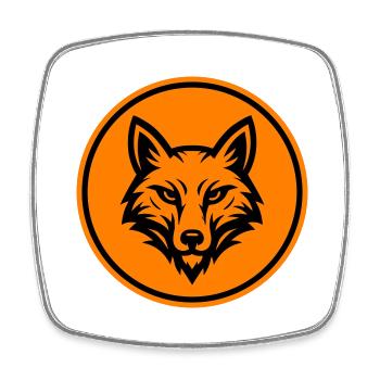 Fuchs Kopf Icon - Viereckiger Kühlschrankmagnet - Weiß - Vorne