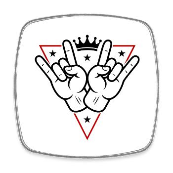 Hand Party Zeichen Feiern - Viereckiger Kühlschrankmagnet - Weiß - Vorne