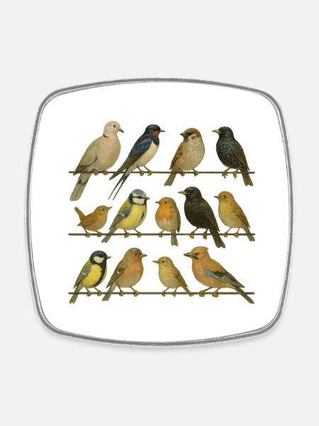 Ornithologue amateur, amoureux des oiseaux - Magnet carré - blanc