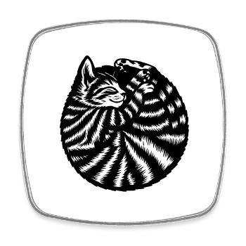 Cat Cat cute - Square fridge magnet - white - Front