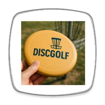 Disc golf - Frisbee golf - Magnet carré - blanc - Devant
