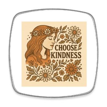Choose kindness. Flowers. - Viereckiger Kühlschrankmagnet - Weiß - Vorne