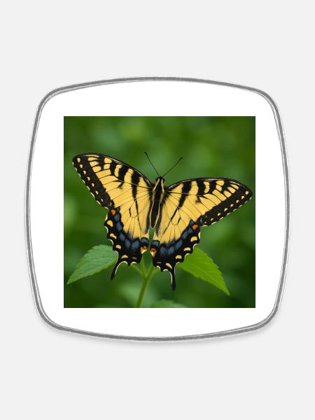 Eastern Tiger swallowtail - Square fridge magnet - white