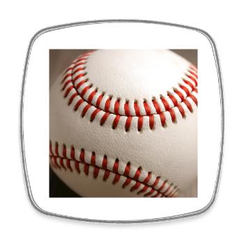 Baseball - Square fridge magnet - white - Front