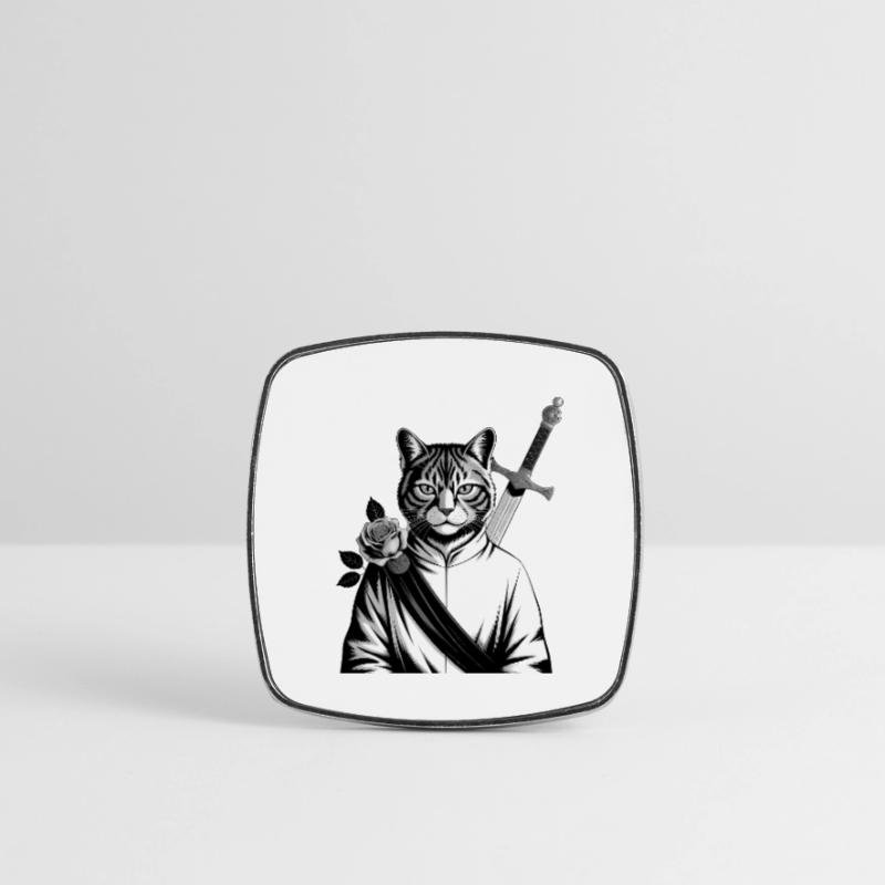 Die Samurai-Katze, die Bushido-Katze Viereckiger Kühlschrankmagnet