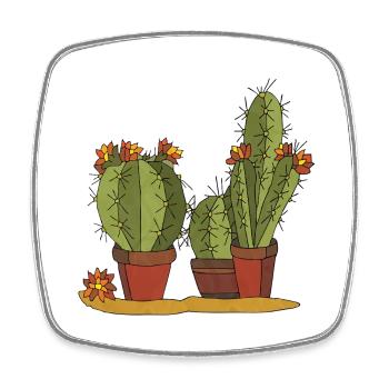 Flowers - Square fridge magnet - white - Front