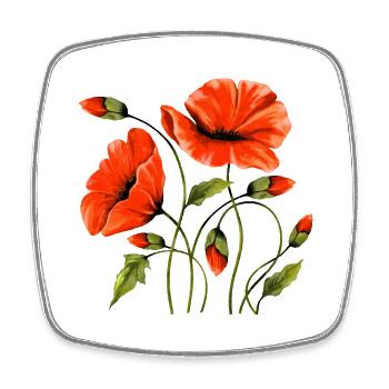Blumen - Viereckiger Kühlschrankmagnet - Weiß - Vorne