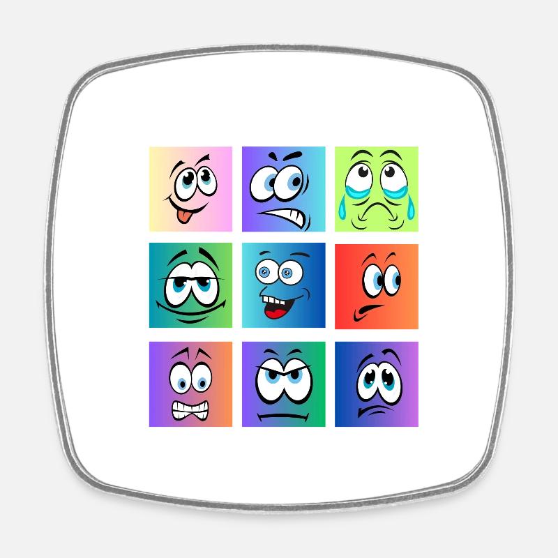 faces coloring - Viereckiger Kühlschrankmagnet - Weiß