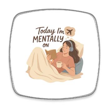 Mentally on Airplane Mode – Cozy Shirt für Introve - Viereckiger Kühlschrankmagnet - Weiß - Vorne