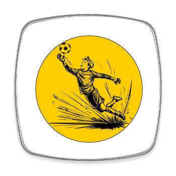 Goalkeeper (black and yellow) - Square fridge magnet - white - Front