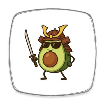 avocado samurai - Viereckiger Kühlschrankmagnet - Weiß - Vorne