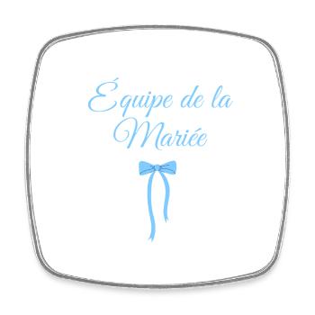 Team The Bride Blue Bow - Square fridge magnet - white - Front