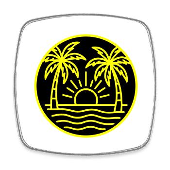 Island Palm Tree Holidays - Square fridge magnet - white - Front