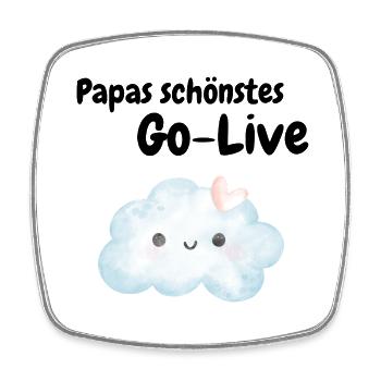 Baby Wolke Go Live - Viereckiger Kühlschrankmagnet - Weiß - Vorne