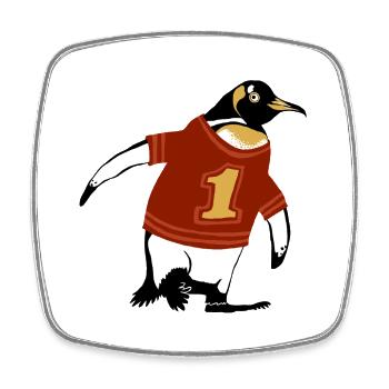 Pinguin Hemd - Viereckiger Kühlschrankmagnet - Weiß - Vorne