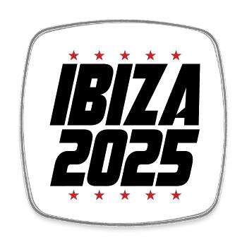 Ibiza 2025 - Square fridge magnet - white - Front