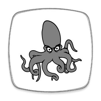 Oktopus Kraken Tintenfisch Kopffüßer böser Blick - Viereckiger Kühlschrankmagnet - Weiß - Vorne