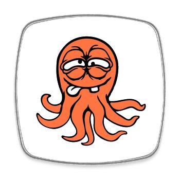 Oktopus Kraken Tintenfisch Kopffüßer lustig albern - Viereckiger Kühlschrankmagnet - Weiß - Vorne