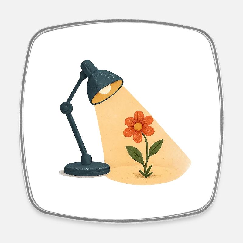 Rising Flower - Square fridge magnet - white