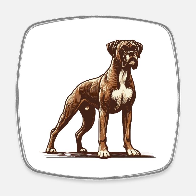 Boxer - Square fridge magnet - white