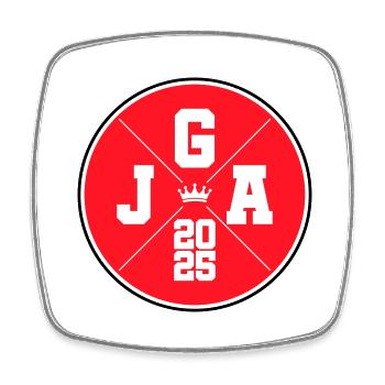 Jga 2025 Krone Junggesellen - Viereckiger Kühlschrankmagnet - Weiß - Vorne