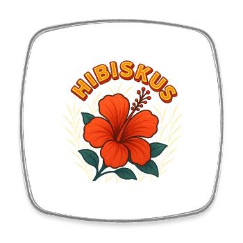 Hibiskus - Viereckiger Kühlschrankmagnet - Weiß - Vorne