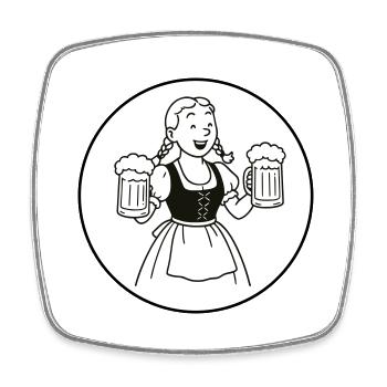 Bier mädchen - Square fridge magnet - white - Front