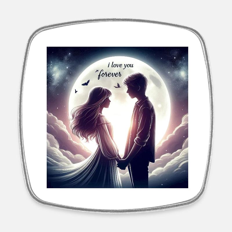 Young love - Square fridge magnet - white