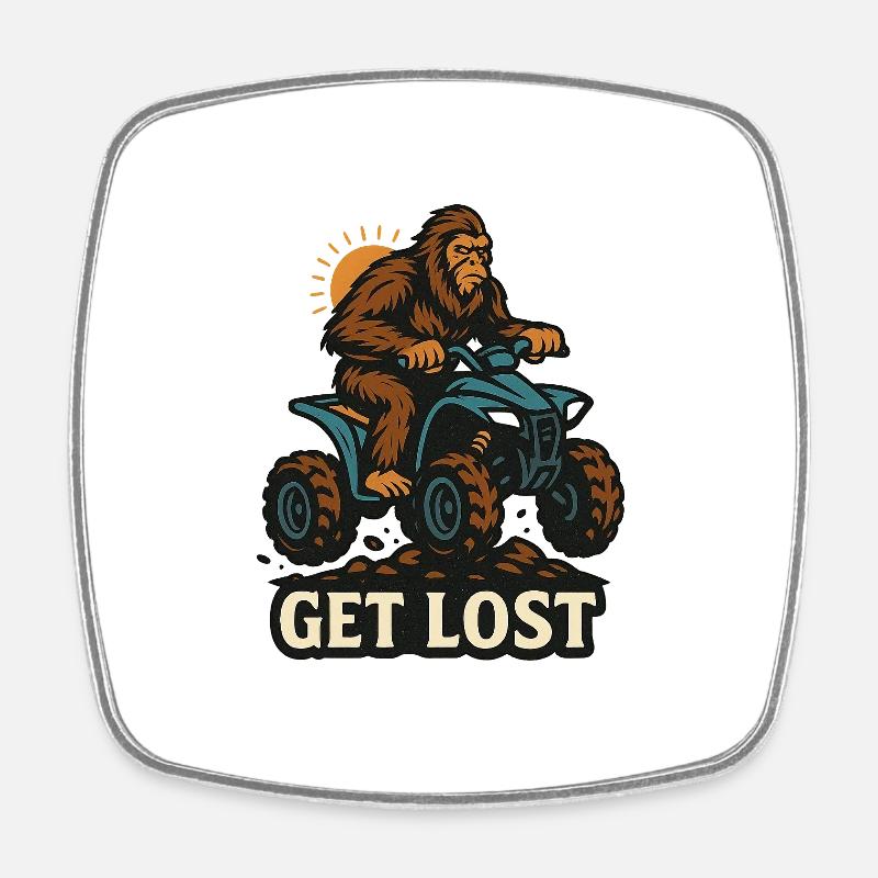 Get Lost Sasquatch - Square fridge magnet - white