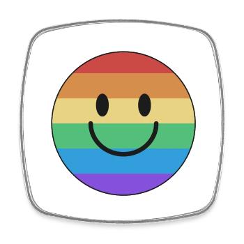 Pride rainbow smile - Viereckiger Kühlschrankmagnet - Weiß - Vorne